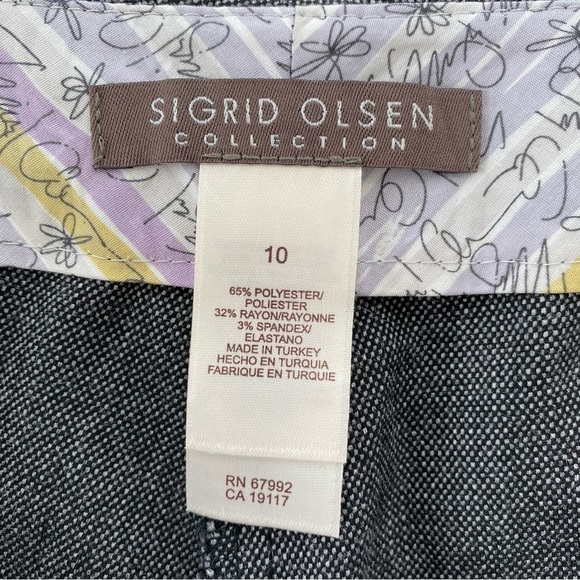 Sigrid Olsen twill pants “modernist/00” high waisted style, stretch - Picture 9 of 11